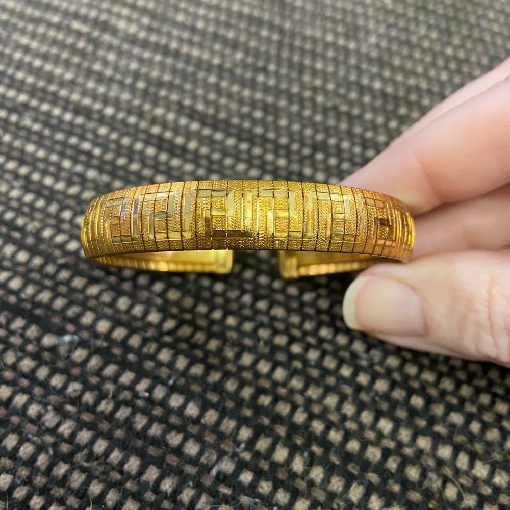 Elegant Greek Key Gold Bracelet